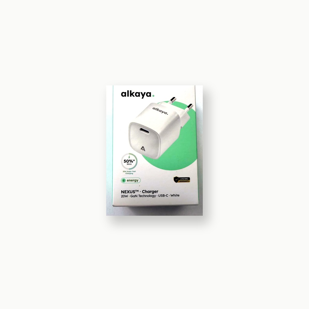 [KMP-ZUB-ALK-20W] Alkaya NEXUS Netzteil 20 W USB-C GaN weiß