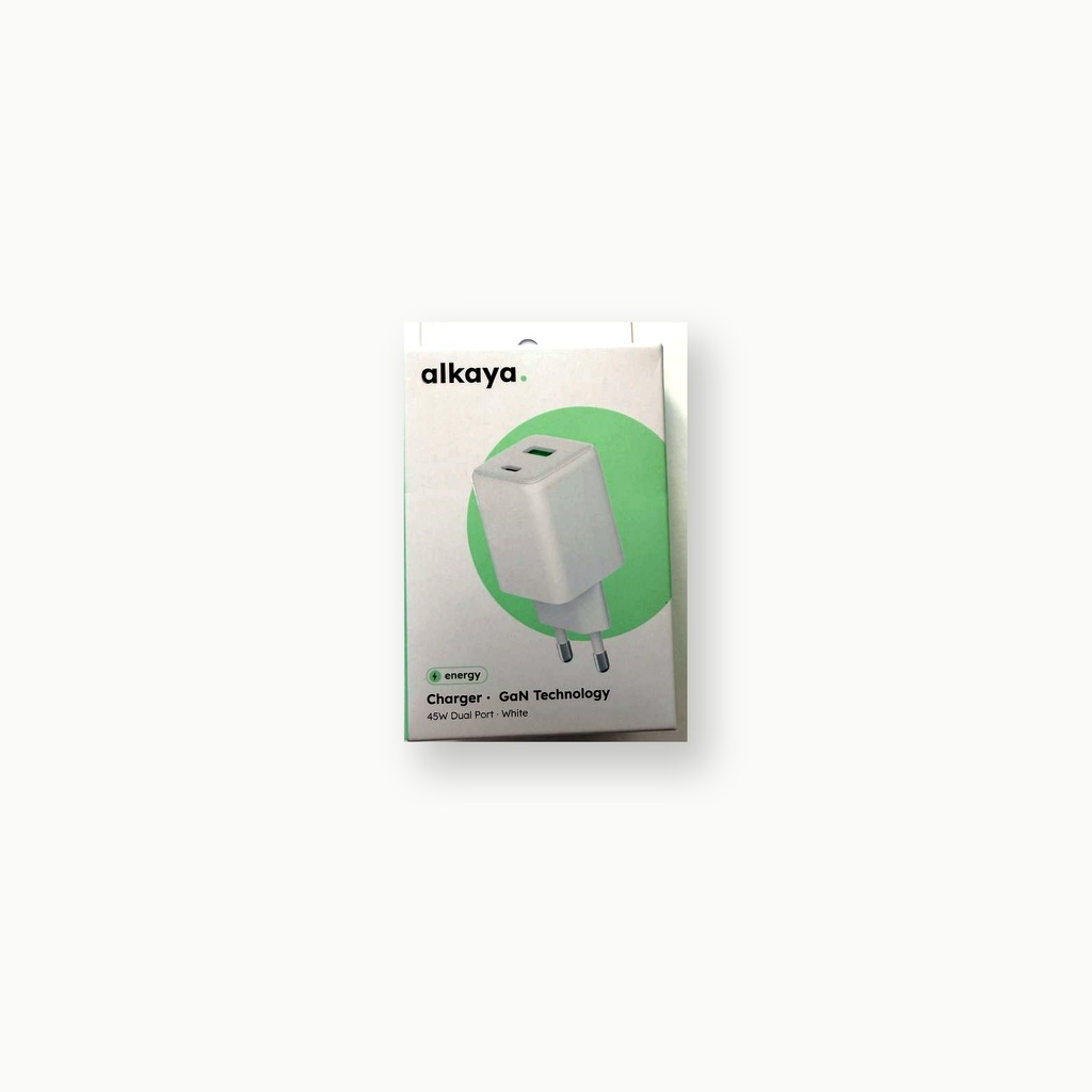 [KMP-ZUB-ALK-45W] Alkaya Netzteil 45 W Dual Port GaN weiß